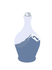 mountains in the bottle vector