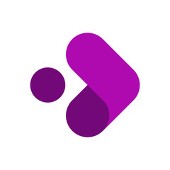 Simple Flat Purple Arrow Logo Design