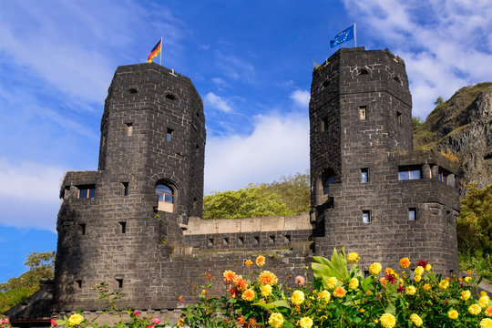 Ludendorff Bridge east towers remains in Erpel, Rhine, Germany