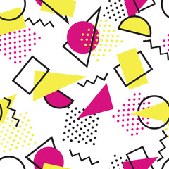 Abstract seamless pattern with blots and dots. Geometric dotted