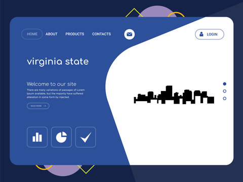 virginia state Landing page website template design