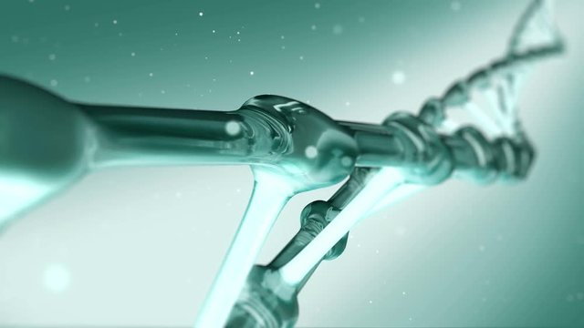 Green DNA spiral rotating abstraction