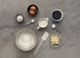 Blueberry muffin ingredient mixture