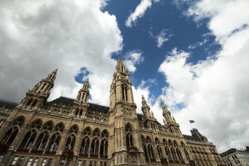 Naklejka premium Vienna city town hall building Austria Wiener Rathaus travel destination Europe