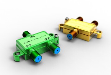 Fototapeta premium 3d illustration of TV cable splitter isolated on white