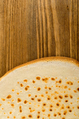 Pancake on Wooden Background