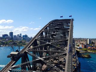 Harbour Bridge view from the top. Sydney Australia biggest icon.