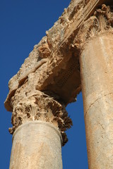 Sito archeologico di Baalbeck, Libano. Particolari del Tempio di Bacco