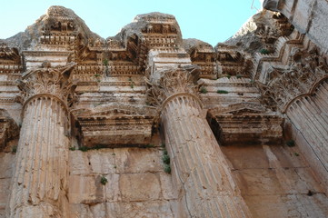 Sito archeologico di Baalbeck, Libano. Colonne corinzie del Tempio di Bacco
