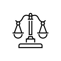Justice scales - line design single isolated icon