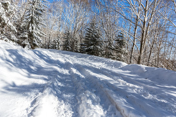 winter road cover snow