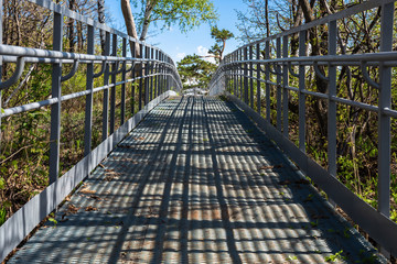 Metal pedestrian bridge