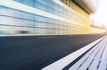 empty road with modern office building