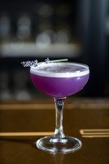 lavender cocktail in the bar