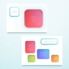 Vector Colorful 3d Square Landscape Page Template