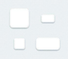 Vector 3d Blank White Paper Layered Square Shapes Set