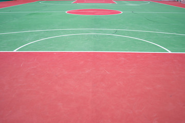 part of the edge of a basketball court