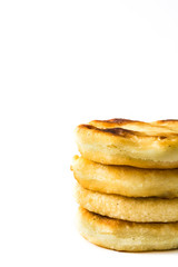 Arepas isolated on white background. Venezuelan typical food