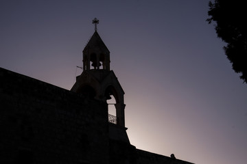 Curch and statues in the Streets of Bethlehem Jerusalem