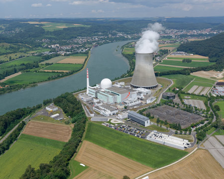 Luftaufnahme des Kernkraftwerks Leibstadt