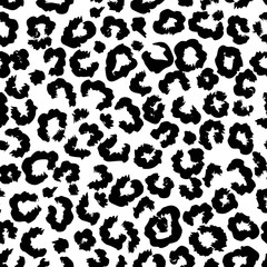 Black and white leopard pattern vector