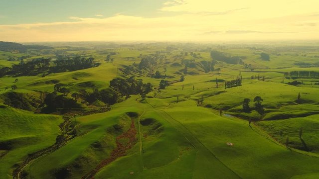 Aerial view of north island of New Zealand.