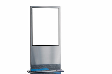 blank advertising billboard on white background