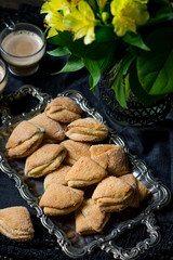 Sweet ricotta cookies with raisins and sugar
