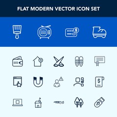 Modern, simple vector icon set with beautiful, background, scene, leisure, balance, online, wallet, brush, tv, science, house, website, card, landlord, network, roller, diploma, , mouse, purse icons