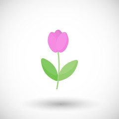 Tulip flower flat vector icon