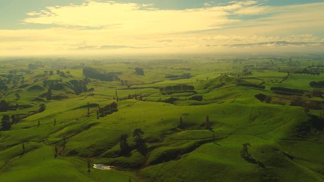 Aerial view of north island of New Zealand.