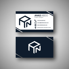 Navy & White Business card 