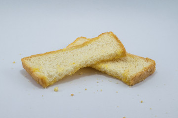 Butter cookies biscuit on white background