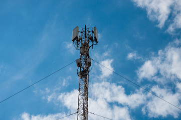 Antenna against the blue sky