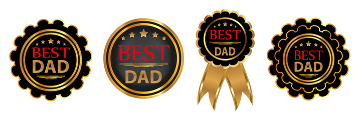 Collection four vector badges "Best dad". Vector
