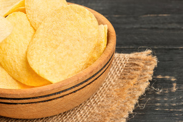 Potato chips in bowl