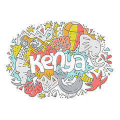 Kenya symbols illustration