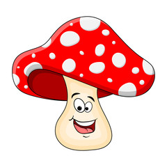 cartoon  toadstool character isolated on white background
