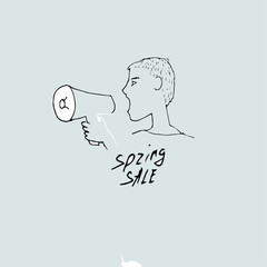 Spring Sale Vector illustration.