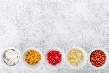 Medicine pills, tablets and capsules