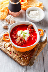 Borsch - ukrainian and russian national red soup