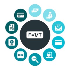 business, science, money Infographic Colorful fill Icons Set. Contains such Icons as safe,  research,  currency, business,  web,  payment, plastic,  banking and more. Fully Editable. Pixel Perfect
