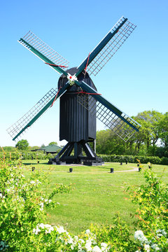 Historic windmill in Ter Haar, Province Groningen, the Netherlands