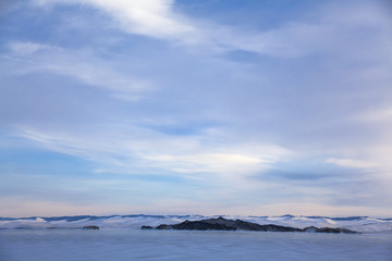 the sky over the winter Baikal