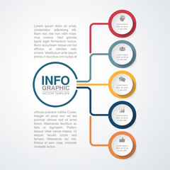 Vector infographic template for diagram, graph, presentation, chart, business concept with 5 options.