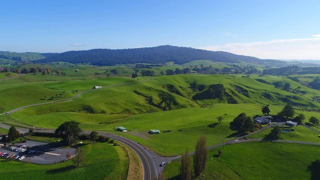 Aerial view of north island of New Zealand.