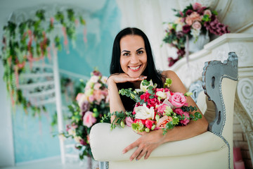 Morning of the bride. Preparing the bride for the upcoming wedding.