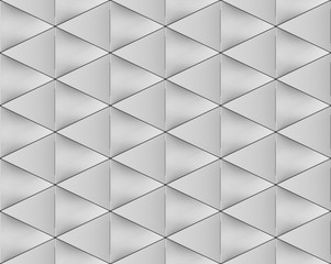 3d rendering. Seamless Gray Triangular shape pattern wall background.