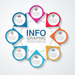 Vector infographic template for diagram, graph, presentation, chart, business concept with 8 options.
