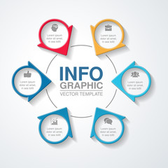 Vector infographic template for diagram, graph, presentation, chart, business concept with 6 options.